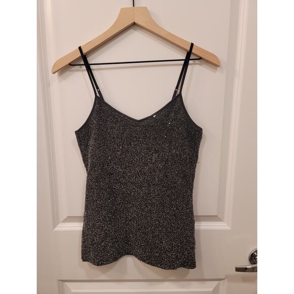 Express Black Sequin Tank - Picture 1 of 7